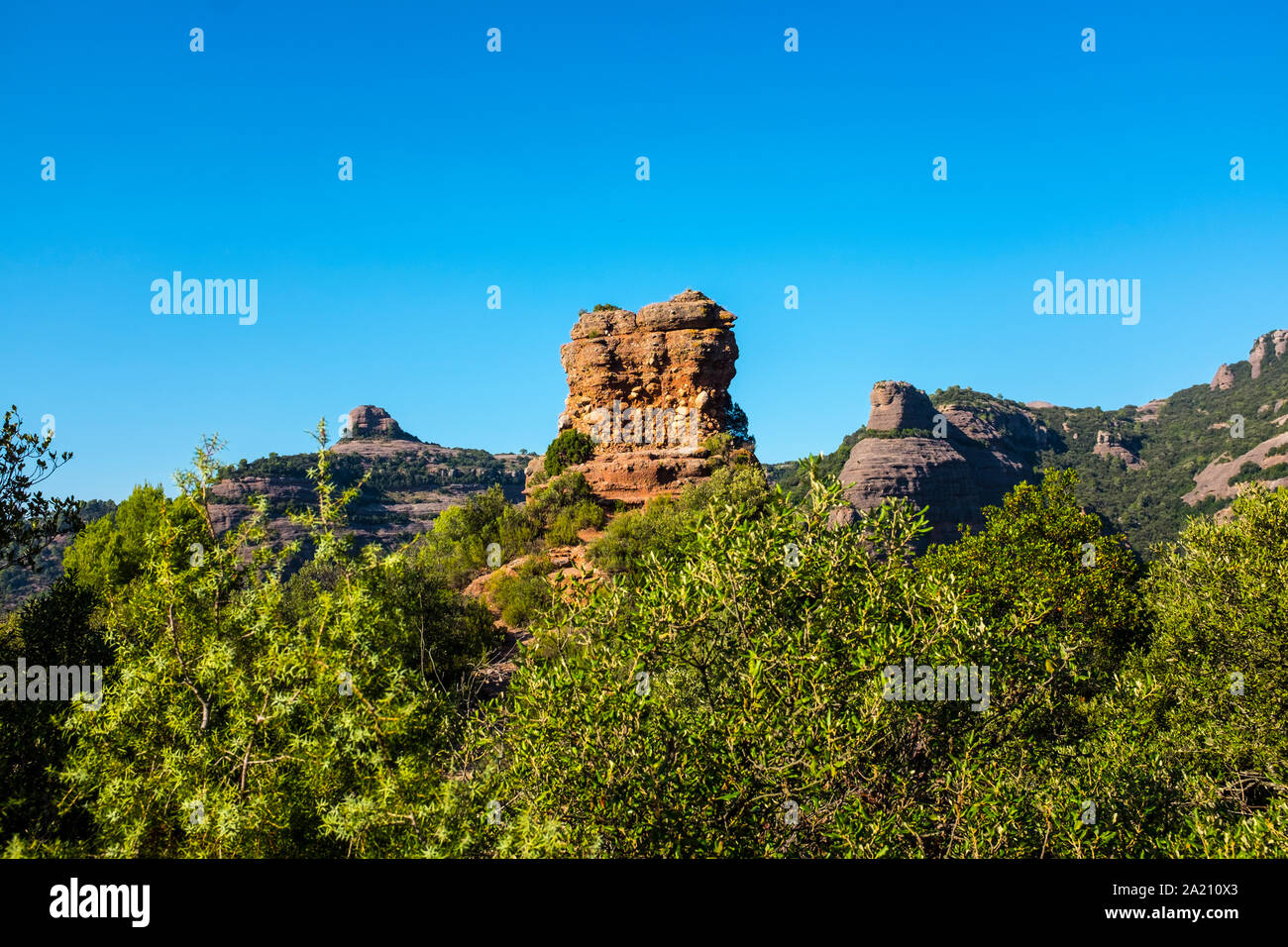 Turó Roig de Vacarisses. Parc Natural de Sant Llorenç Del Munt i l'Obac Stockfoto