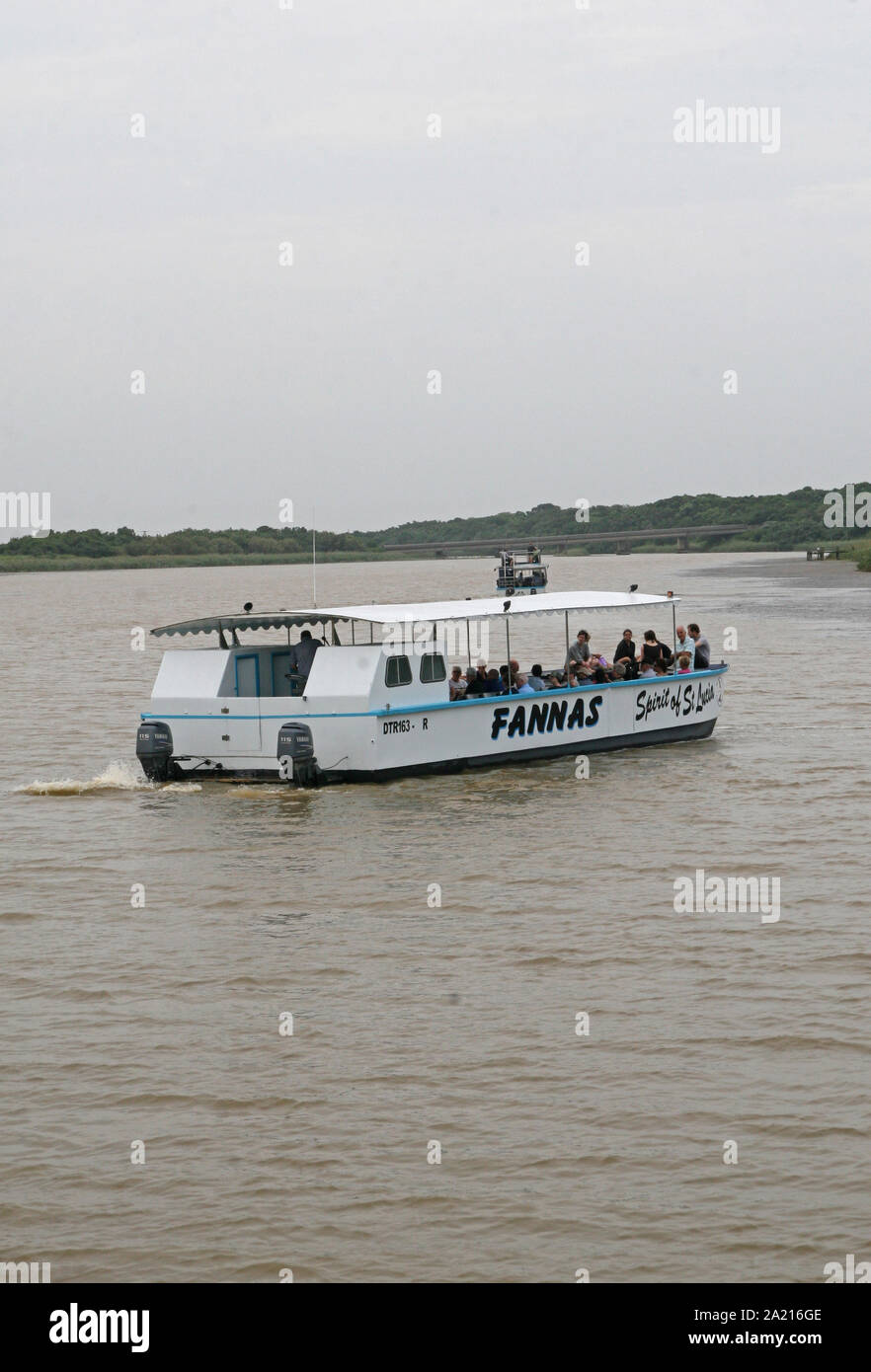 Die Fannas Geist von St. Lucia Bootsfahrt in St. Lucia Estuary, Distrikt Umkhanyakude, KwaZulu Natal, Südafrika. Stockfoto