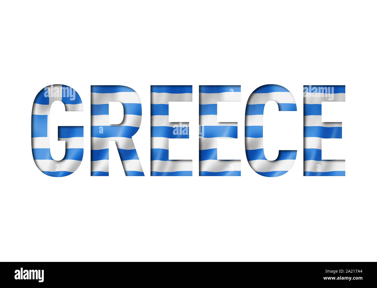 Griechische Flagge Text Font. Griechenland Symbol Hintergrund Stockfoto
