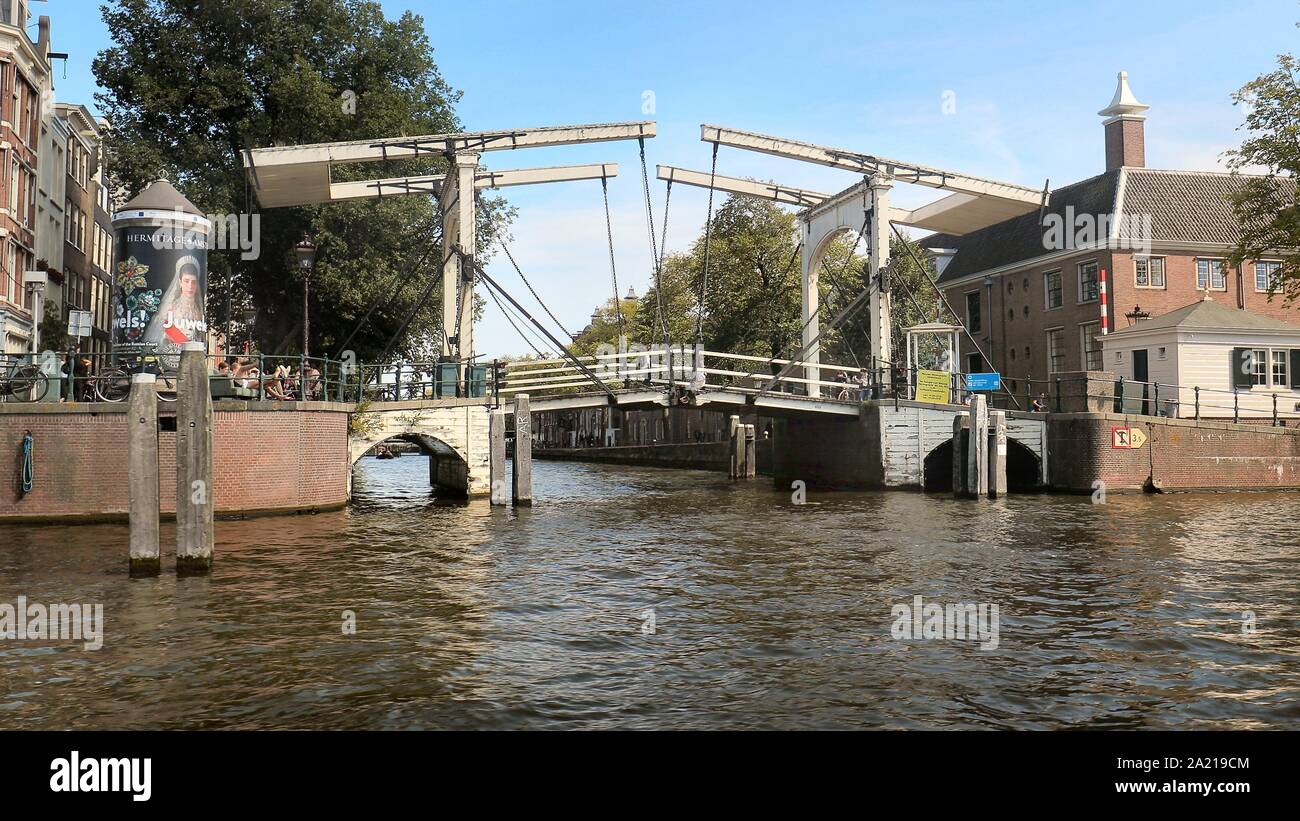 Amsterdam alte Holzbrücke Stockfoto