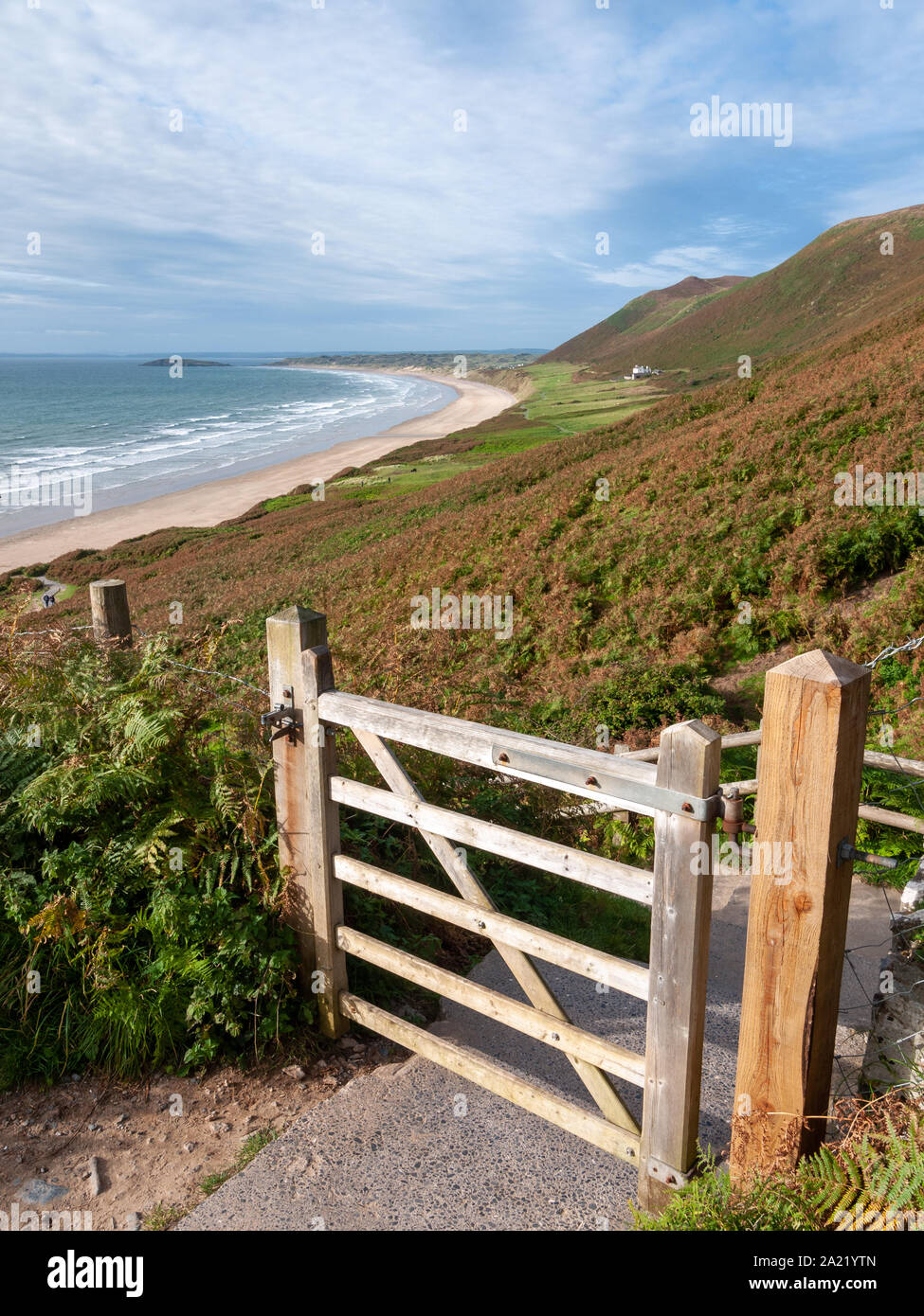 Würmer Head South Wales Halbinsel Gower außerhalb der Szene - Wales, Großbritannien Stockfoto