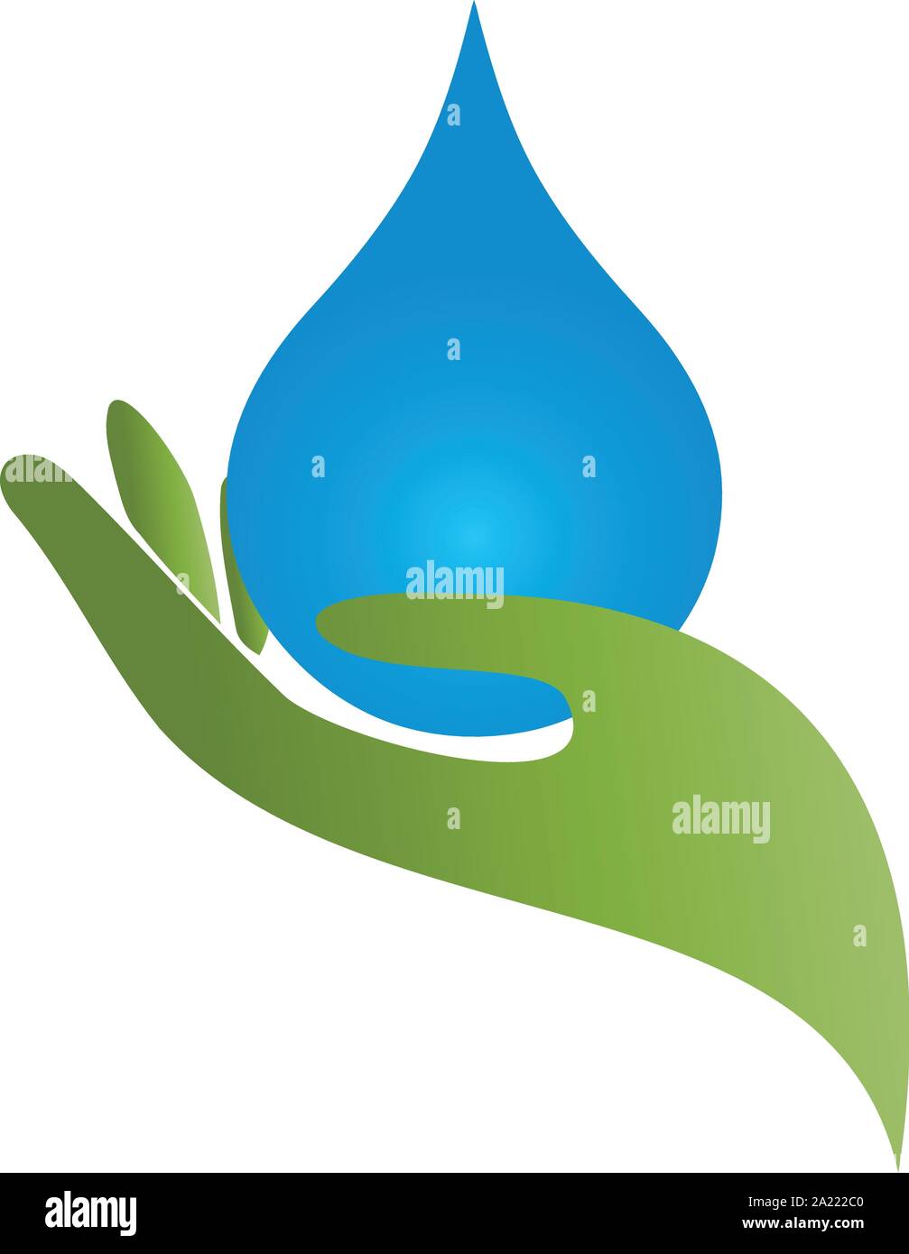 Hände, Wasser, Wassertropfen, Spa-Logo Stock Vektor