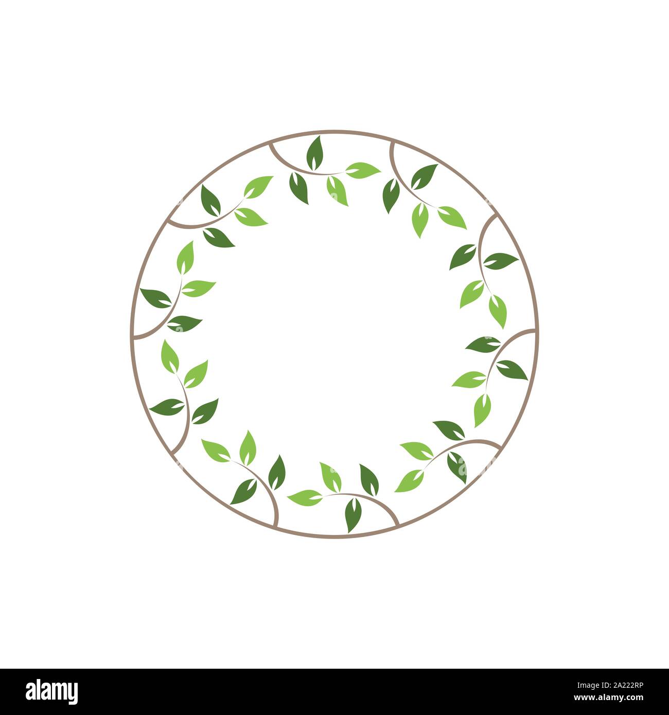Vintage floral runden Rahmen. Grün Dekorative Runde Ivy Kranz. Vector Illustration Stock Vektor
