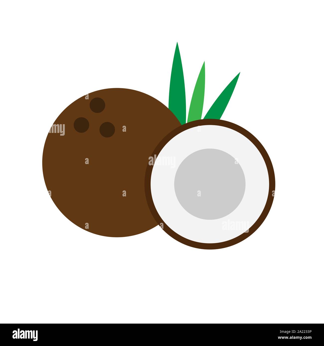 Coconut Symbol Flat Style. Vector EPS 10 Abbildung Stock Vektor