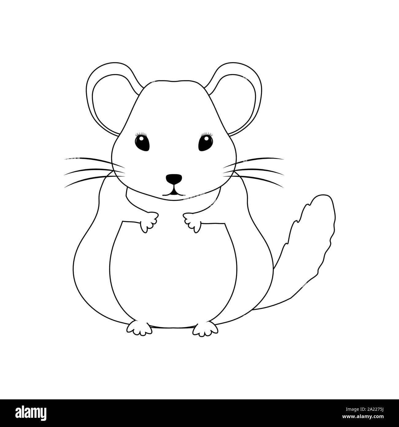Silhouette von süße Maus mit weißem Hintergrund Vector Illustration Design Stock Vektor