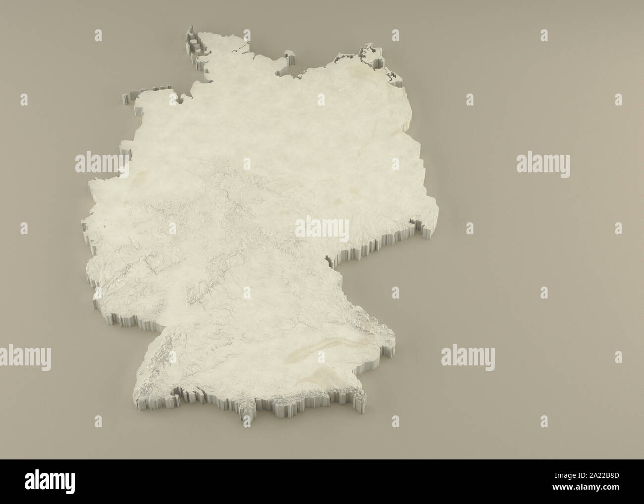 3D-politische Karte von Deutschland mit relief Marmor Skulptur auf einem beigen Hintergrund Extrudiert Stockfoto