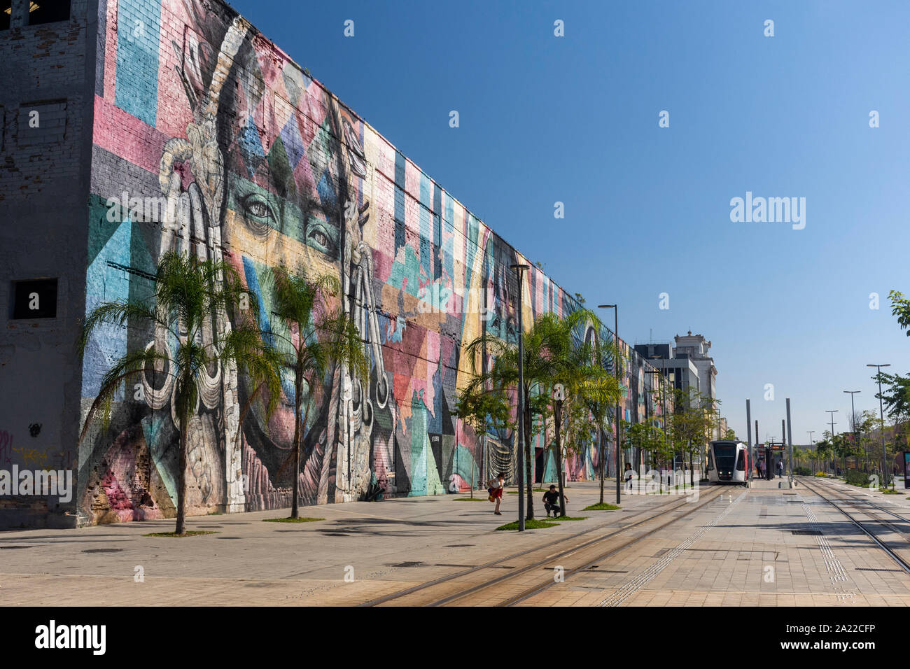 Öffentlicher Verkehr Bahn in der Innenstadt von Rio de Janeiro, Brasilien Stockfoto