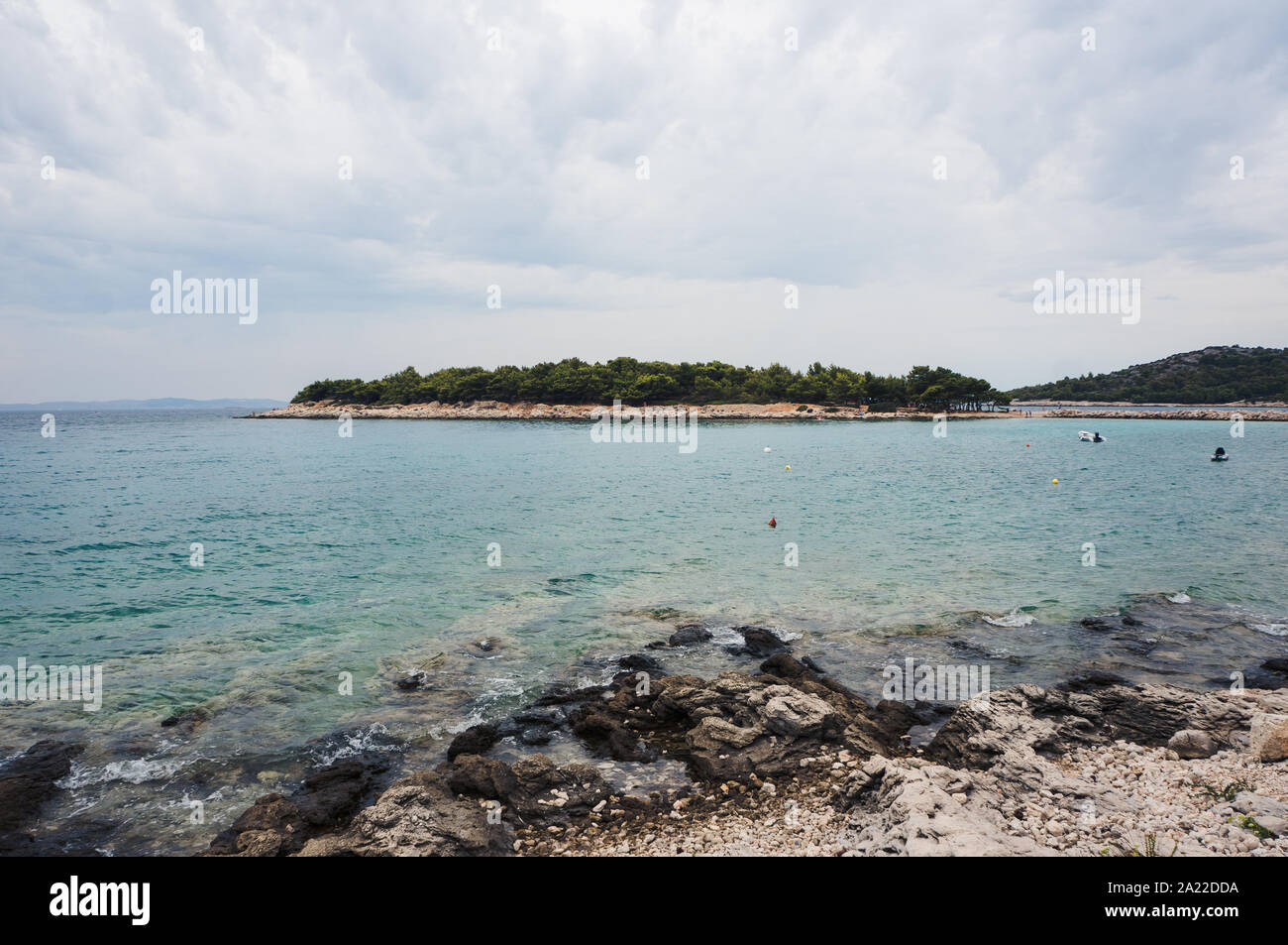 Insel in der Nähe des kroatischen Ferienortes Murter Stockfoto