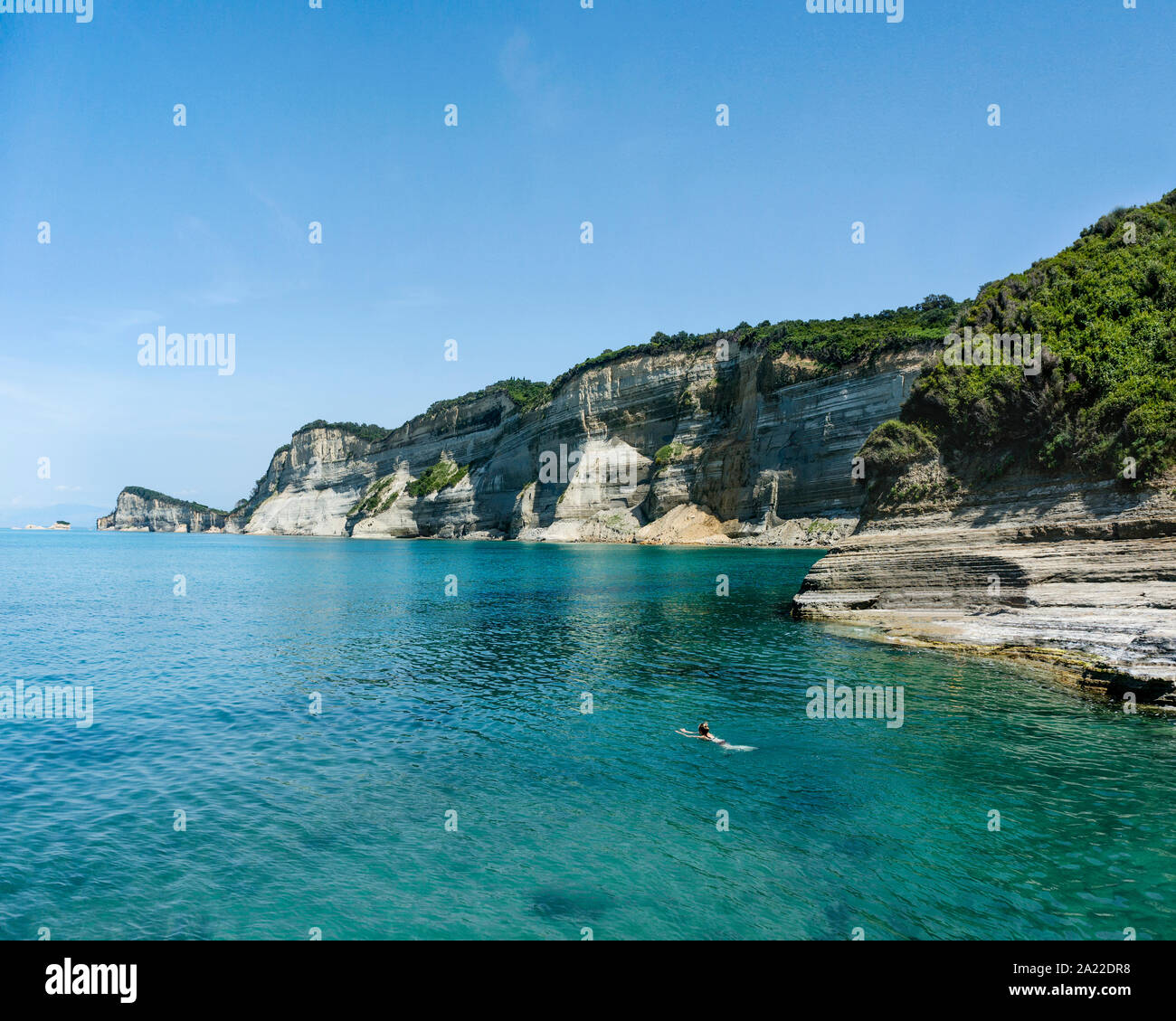Cliff bei Akra Drastis im Norden der griechischen Insel Korfu Stockfoto