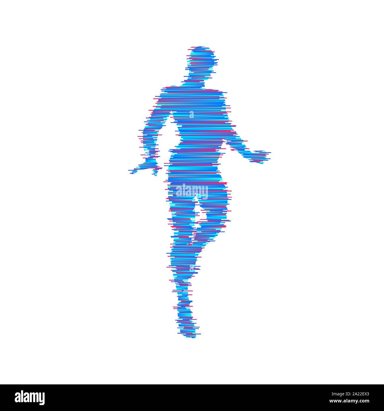 Stehende Mann. 3d-Modell des menschlichen Körpers. Design Element. Man steht auf seine Füße. Vector Illustration. Stock Vektor