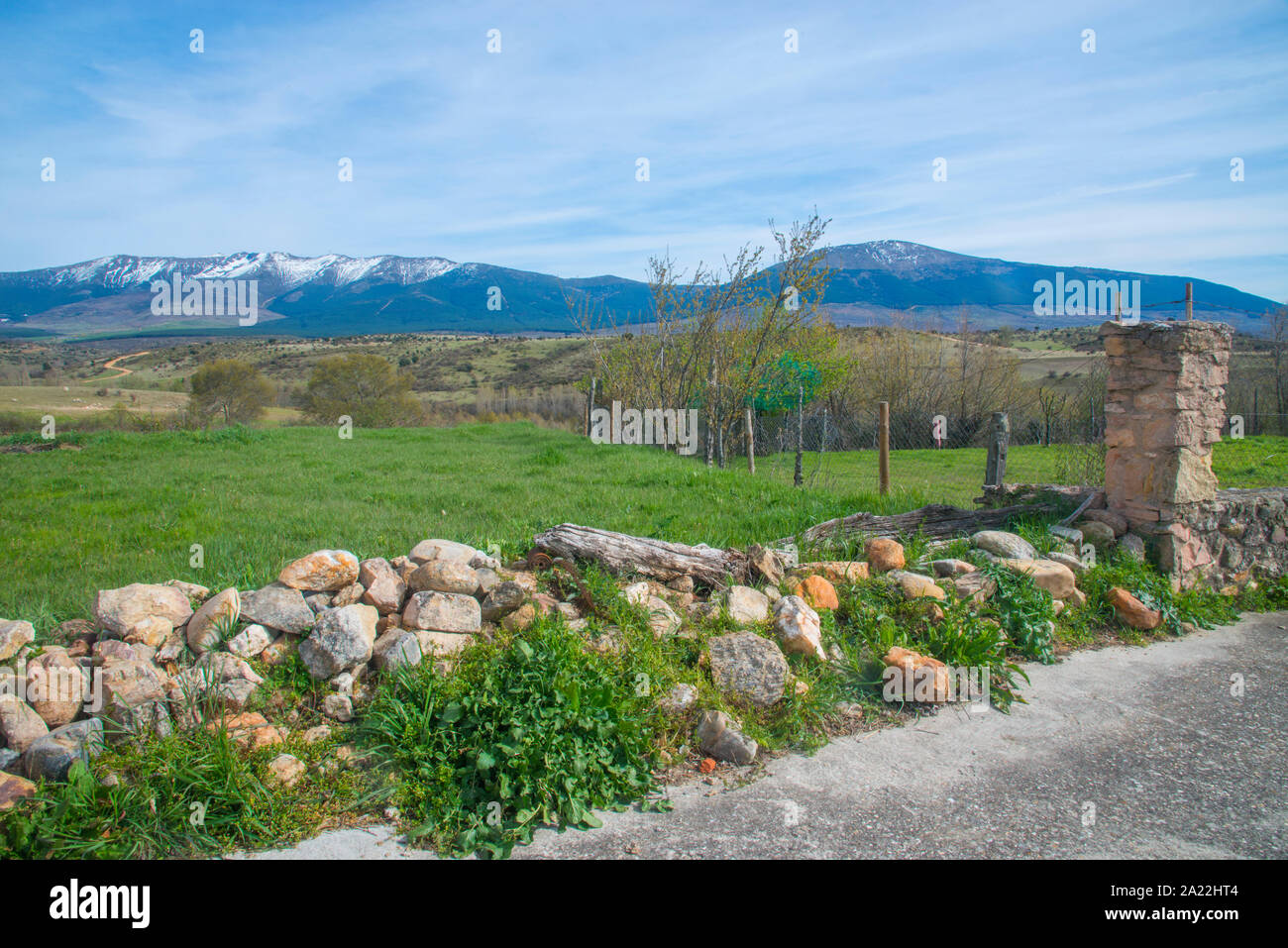 Landschaft. Cerezo de Arriba, Segovia Provinz Castilla Leon, Spanien. Stockfoto