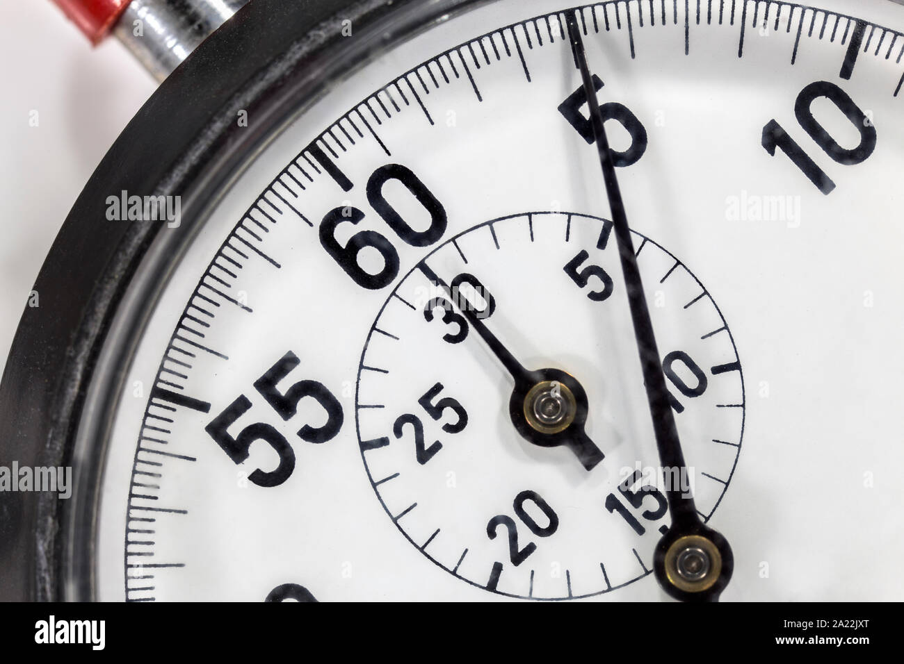 Makro Nahaufnahme Detail vintage Stoppuhr. Stockfoto