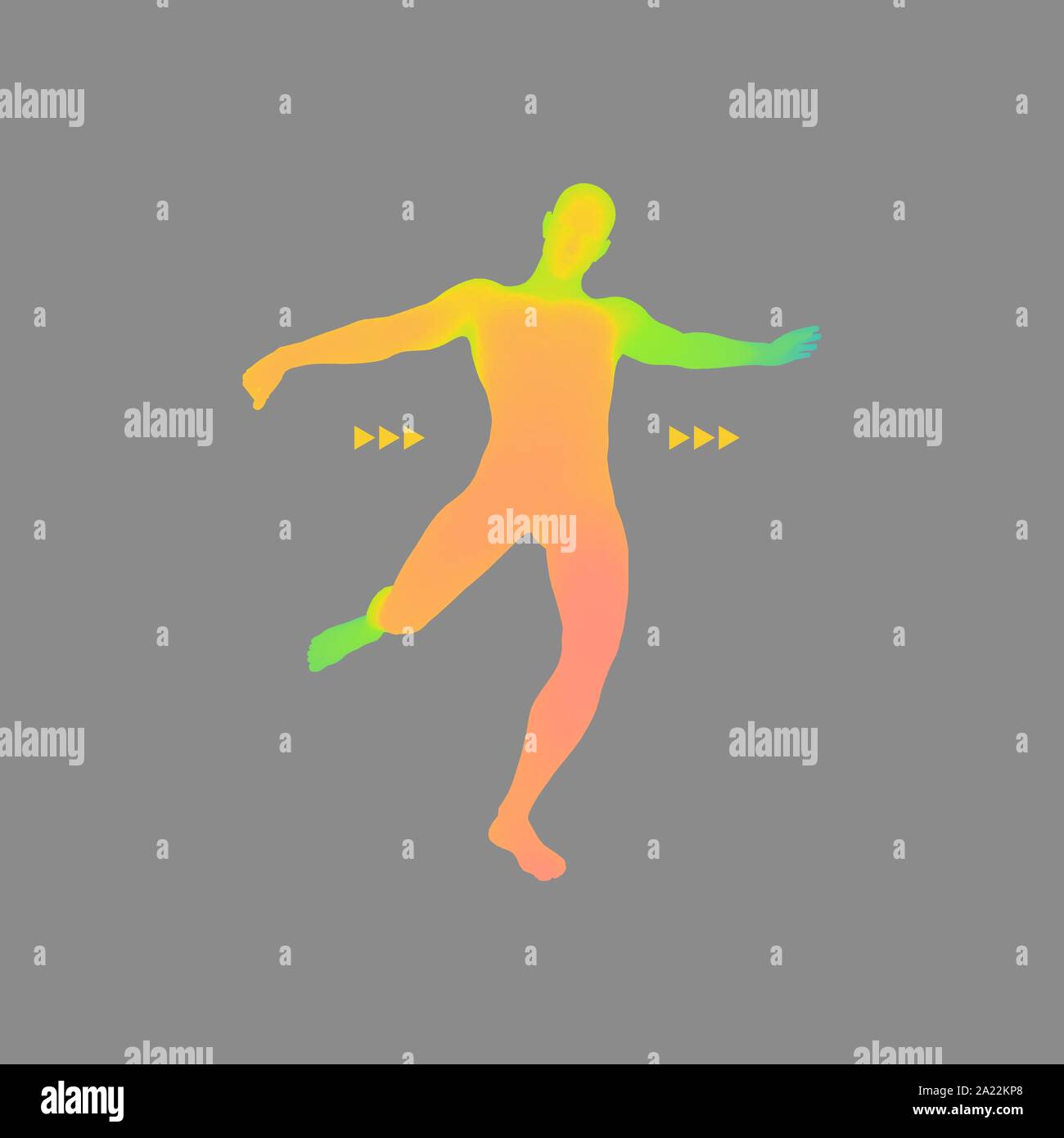 Fußball-Spieler. Sport Konzept. 3D-Modell des Menschen. Menschlichen Körper. Sport Symbol. Design Element. Vector Illustration. Stock Vektor