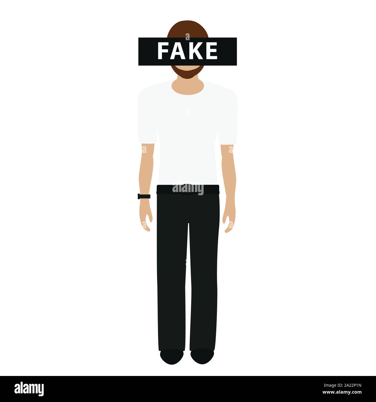 Fake person mann Zeichen auf weißem Hintergrund Vektor-illustration EPS 10. Stock Vektor