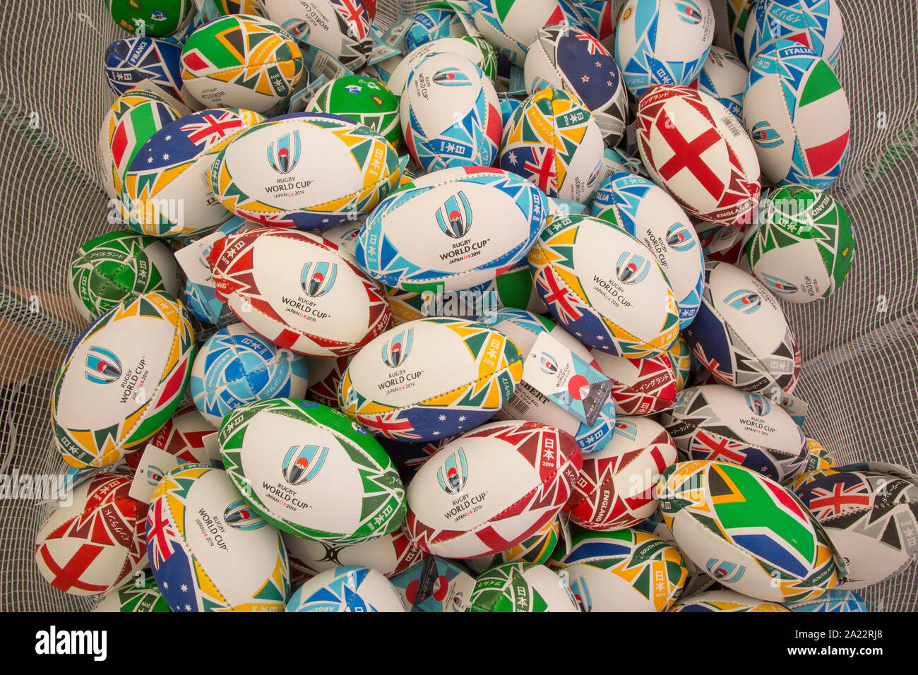 Atmosphäre EINER RUGBY WORLD CUP in Tokio Stockfoto
