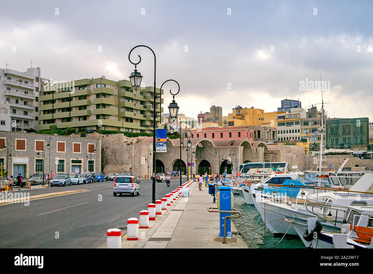 Alten Docks am Hafen von Heraklion. Griechenland. Kreta. Stockfoto