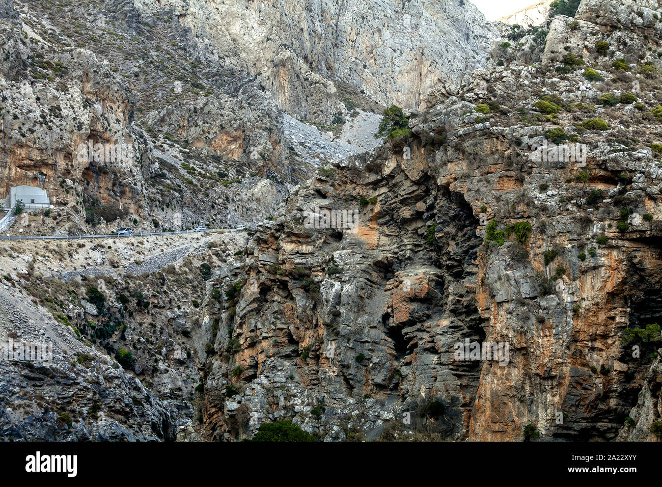 Kourtaliotiko Schlucht bei Sommer. Griechenland. Kreta. Stockfoto