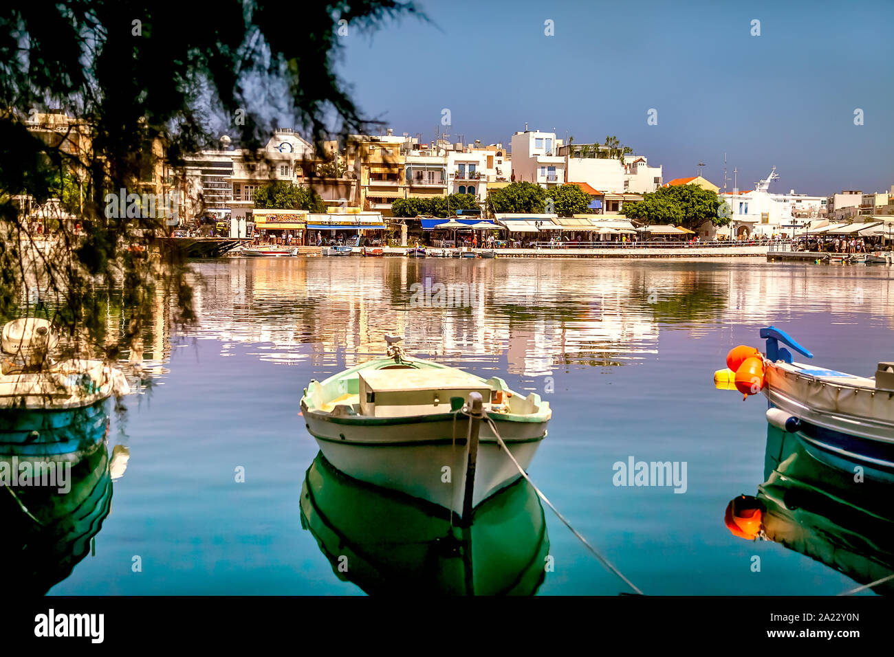 Süßwassersee in Agios Nikolaos. Griechenland. Kreta. Stockfoto