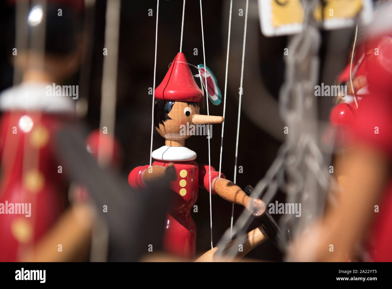 Pinocchio. Gadgets und Spielzeug Stockfoto