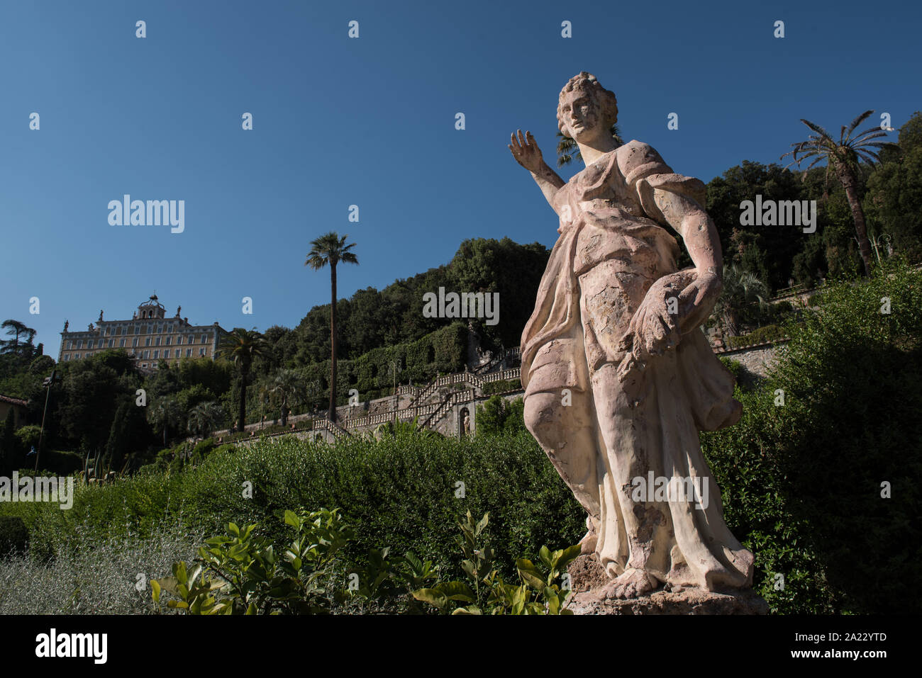 Garten der Villa Garzoni, Statue Stockfoto