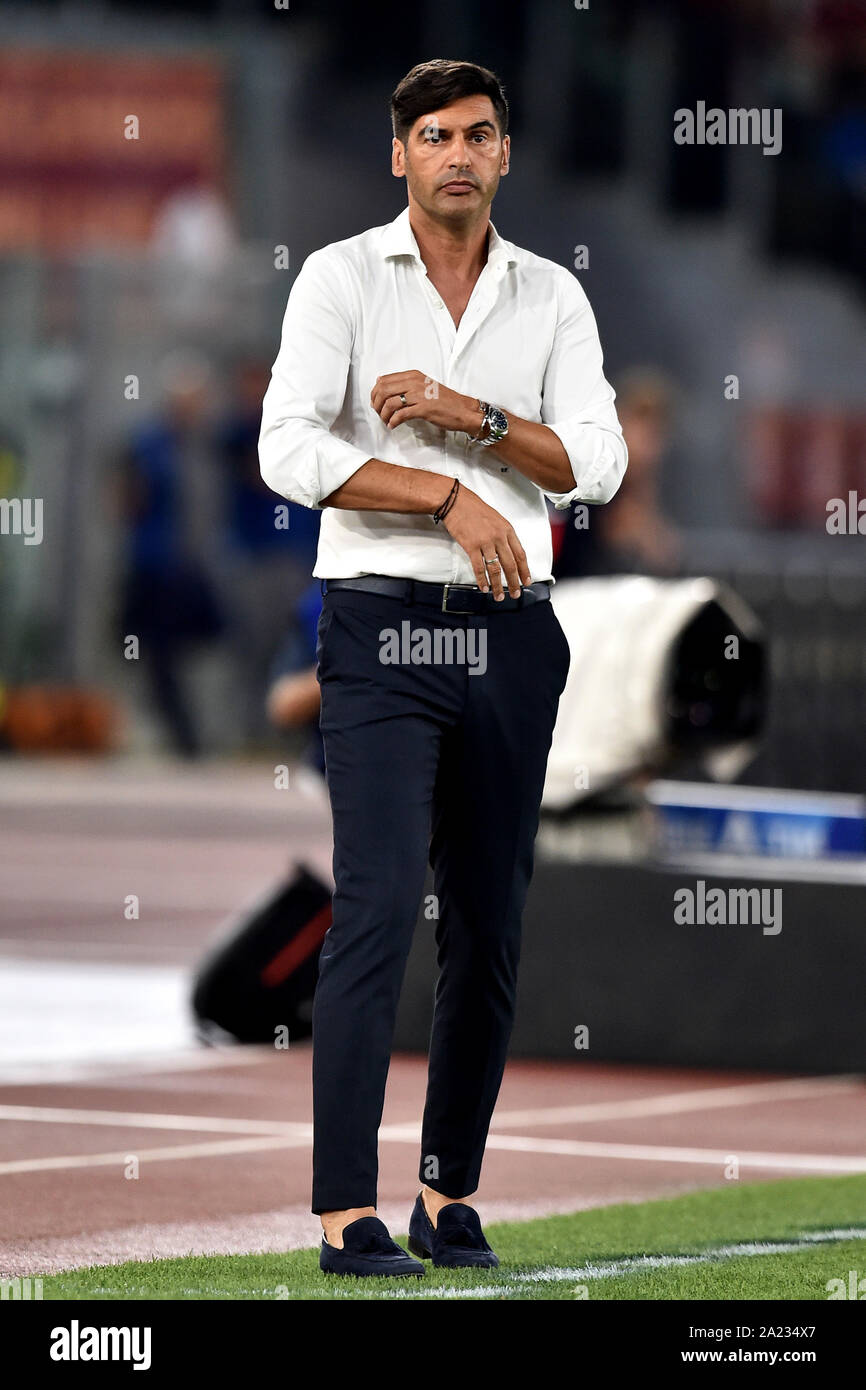 Paulo Fonseca Trainer Von As Roma Roma 25 8 2019 Stadio Olimpico Fussball Serie A 2019 2020 As Roma Genoa Cfc Foto Andrea Staccioli Insidefoto Stockfotografie Alamy