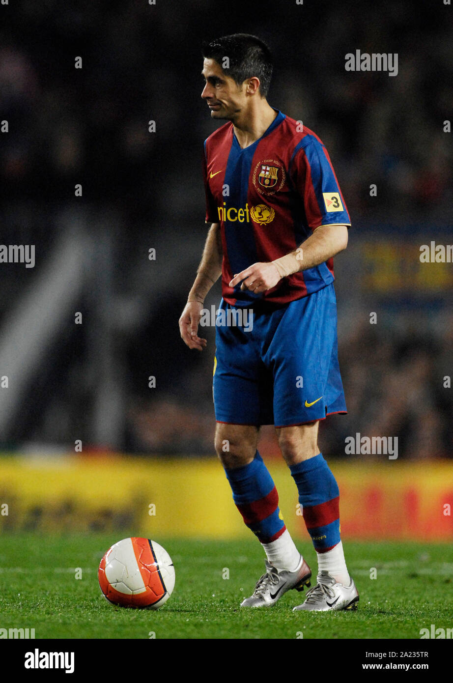 Estadio Camp Nou Barcelona Spanien, 24.02.2008 Fußball: der spanischen Primera Division, FC Barcelona (BCN) vs UD Levante (LVN) 5:1, SYLVINHO (BCN) Stockfoto