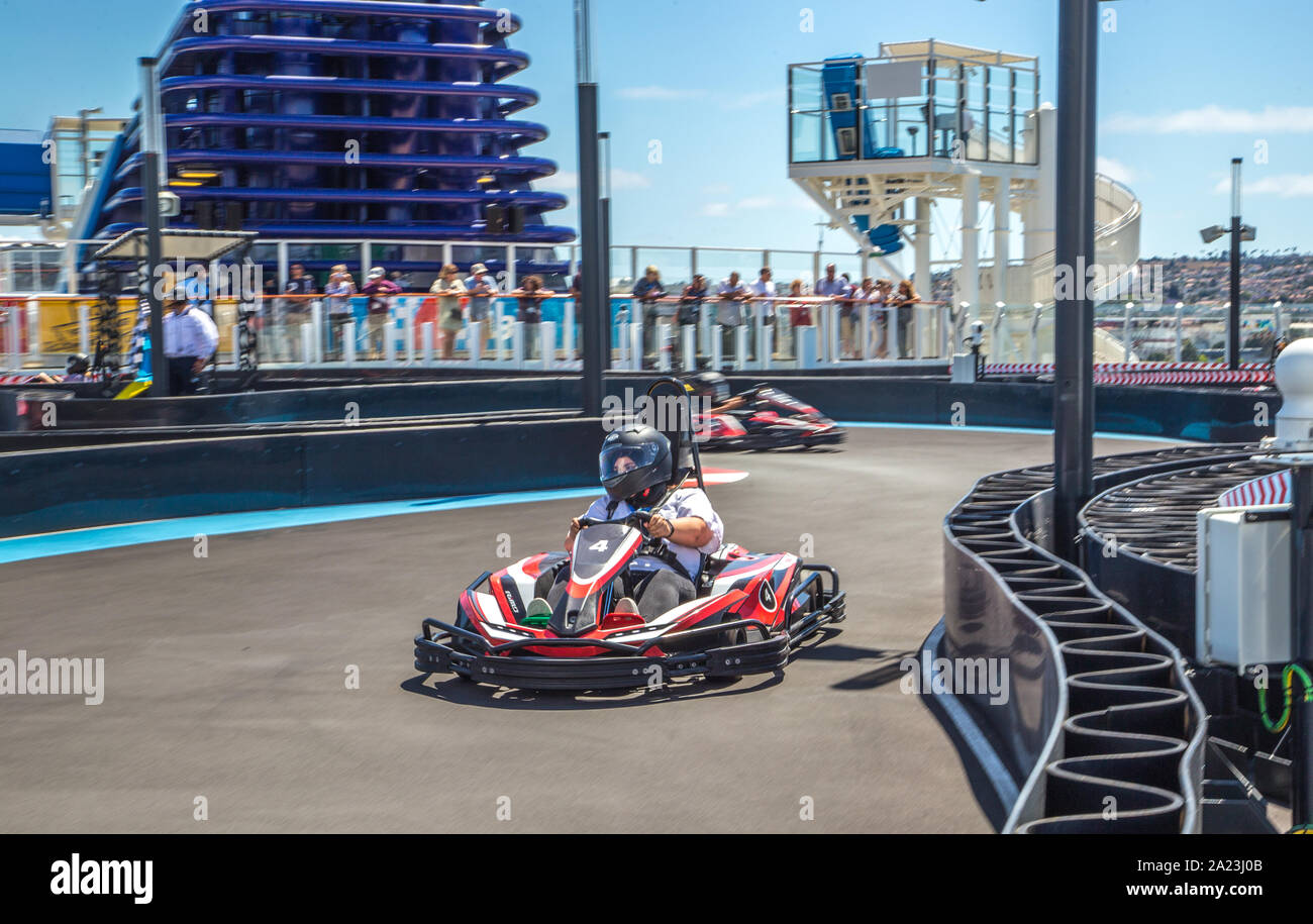 Go Kart Track auf der NCL Glückseligkeit Stockfoto