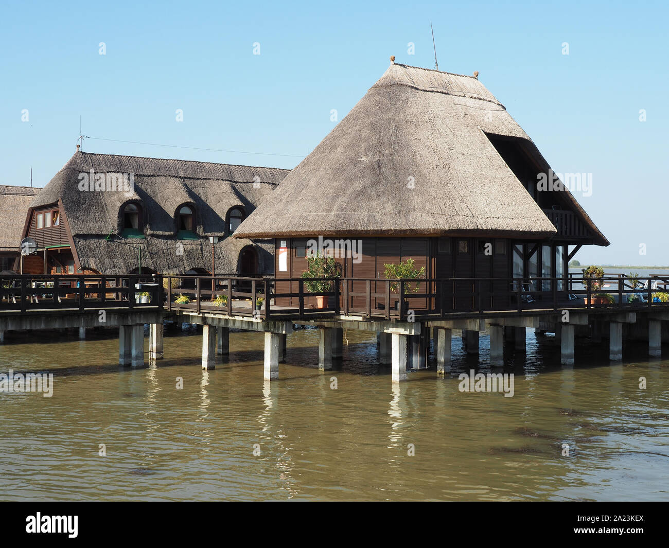 Ferienhaus in den Neusiedler See (Neusiedler See), Ungarn, Magyarország, Europa gebaut Stockfoto