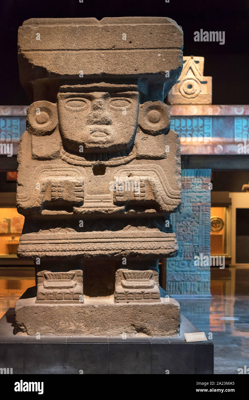 Juli 24, 2019: Maya Skulptur im Nationalmuseum für Anthropologie und Geschichte, Mexiko Stadt angezeigt. Stockfoto