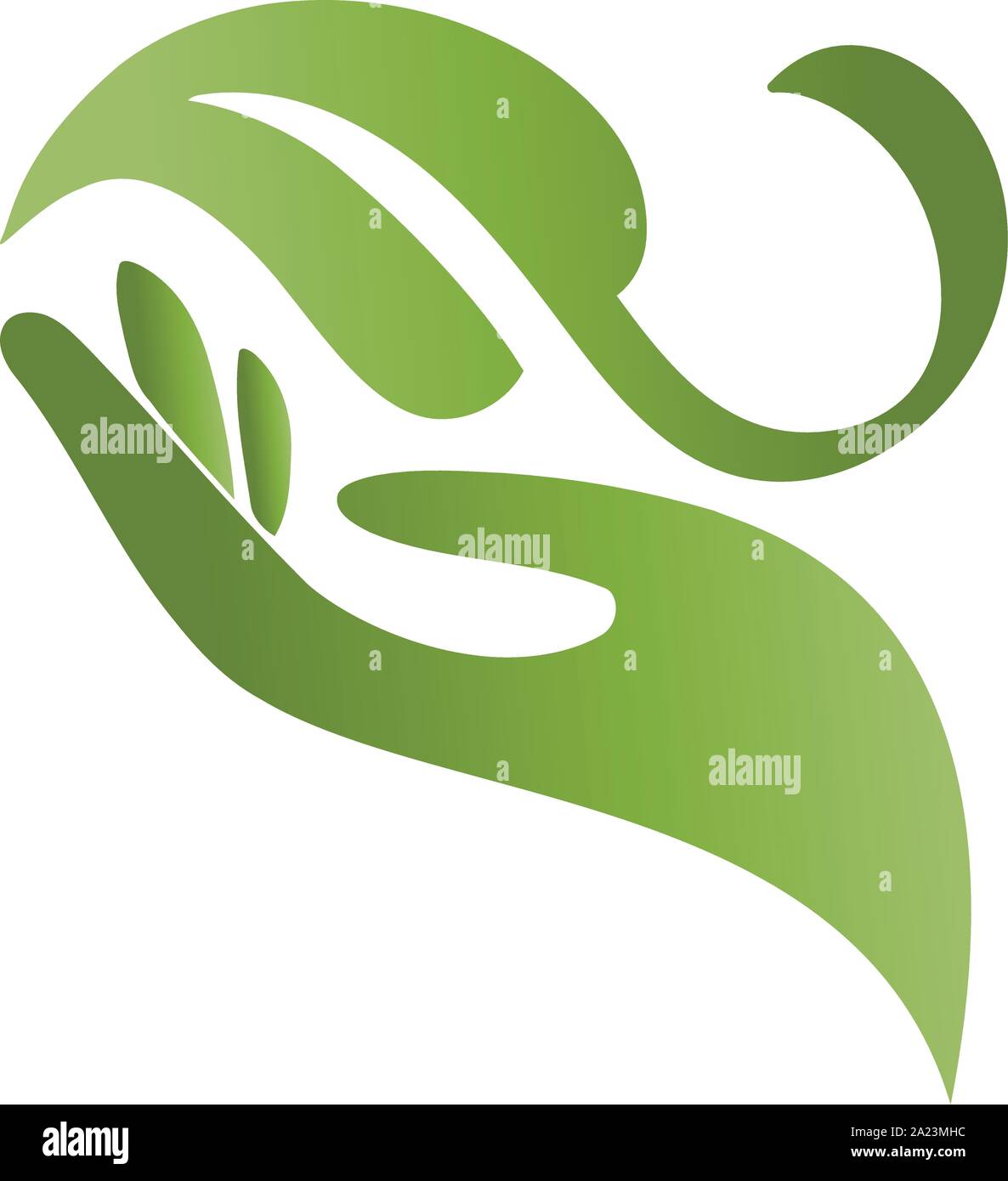 Hand, Blätter, Heilpraktiker, Wellness, logo Stock Vektor