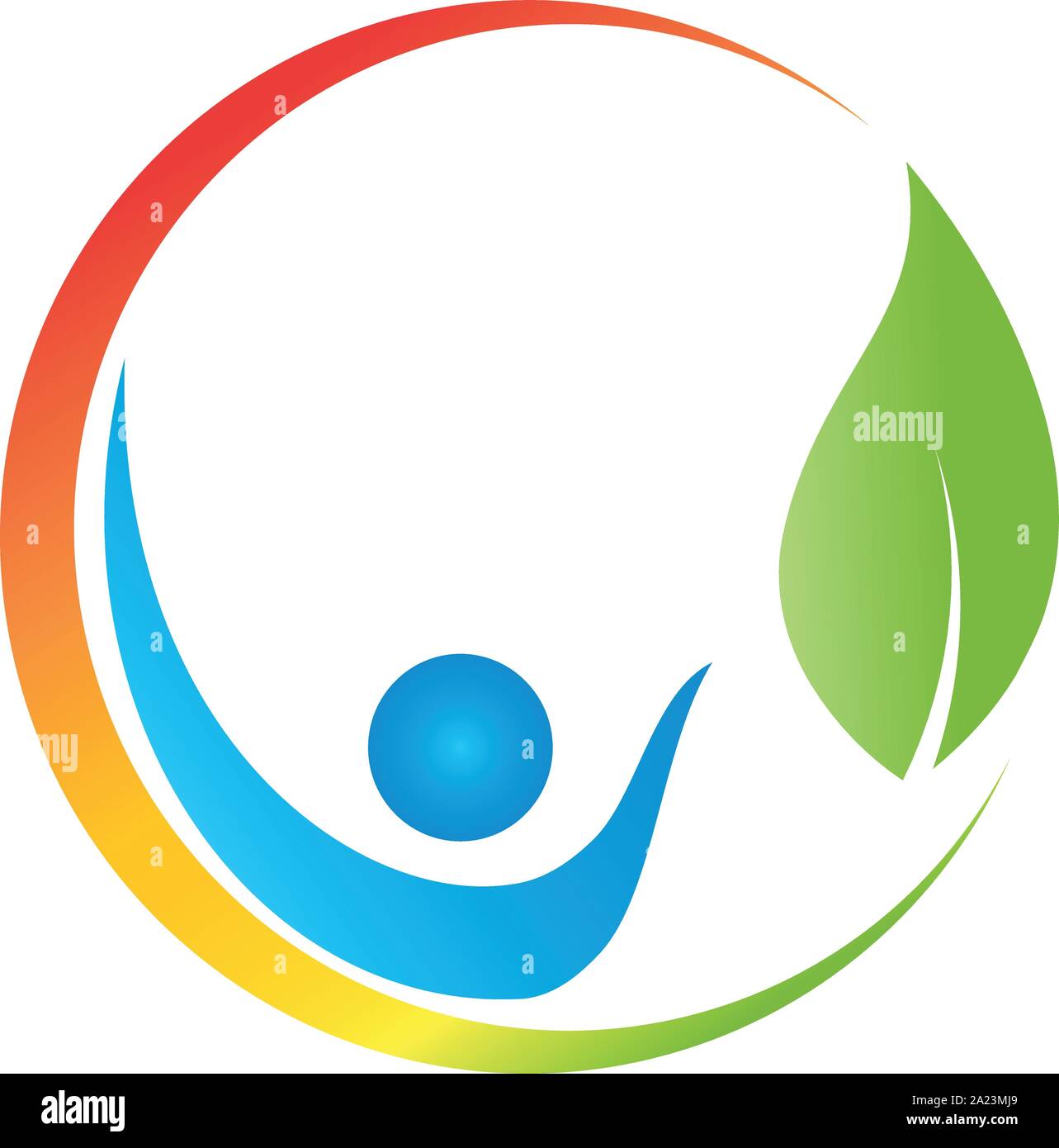 Person, Blätter, Gärtner, Heilpraktiker, logo Stock Vektor