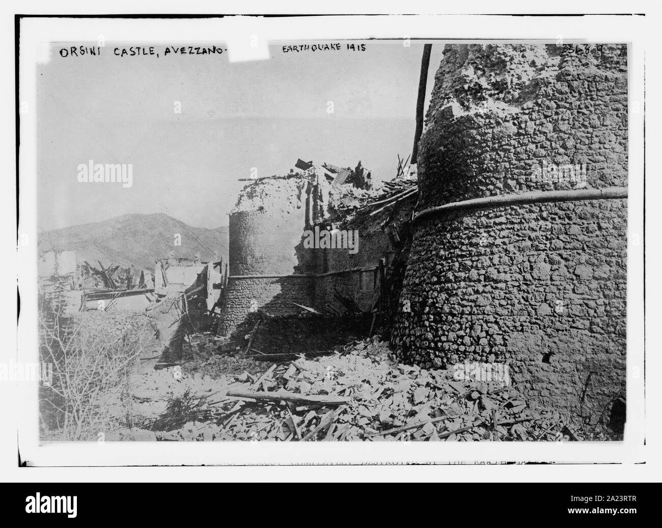 Schloss Orsini, Avezzano Erdbeben, 1915 Stockfoto