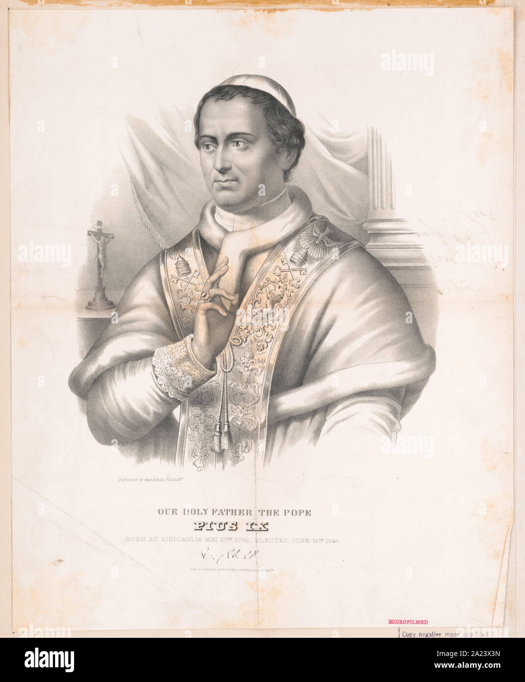 Unser Heiliger Vater, Papst Pius IX. Stockfoto