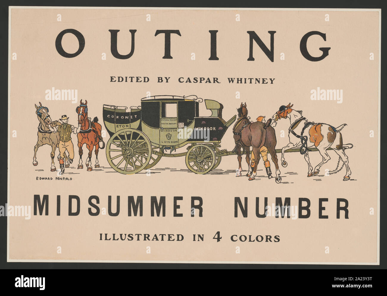 Outing herausgegeben von Caspar Whitney; Mitte Sommer Anzahl, in 4 Farben dargestellt Stockfoto