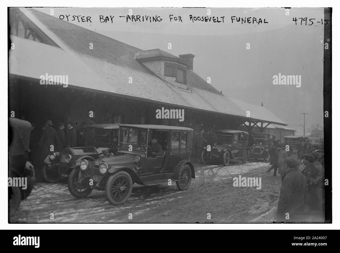 Oyster Bay--Ankunft für Roosevelt Beerdigung Stockfoto