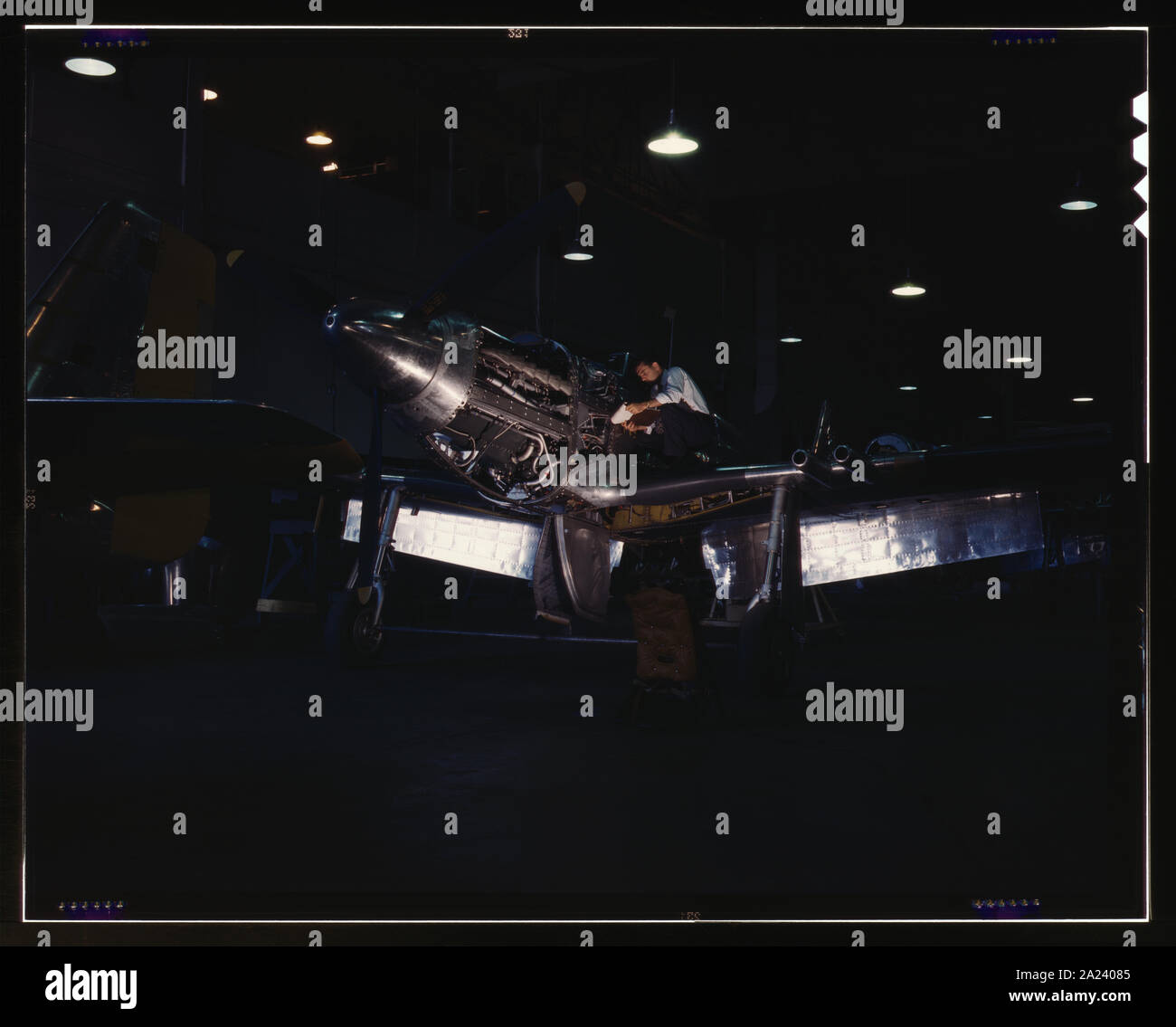 P-51 (Mustang) Jagdflugzeug im Bau, in der North American Aviation, Inc., Los Angeles, Calif. Stockfoto