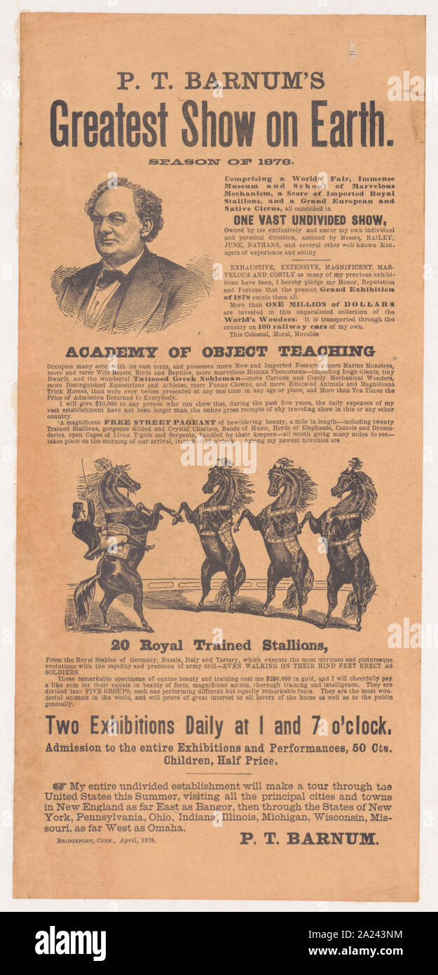 P.T. Barnum die größte Show auf Erden Stockfoto
