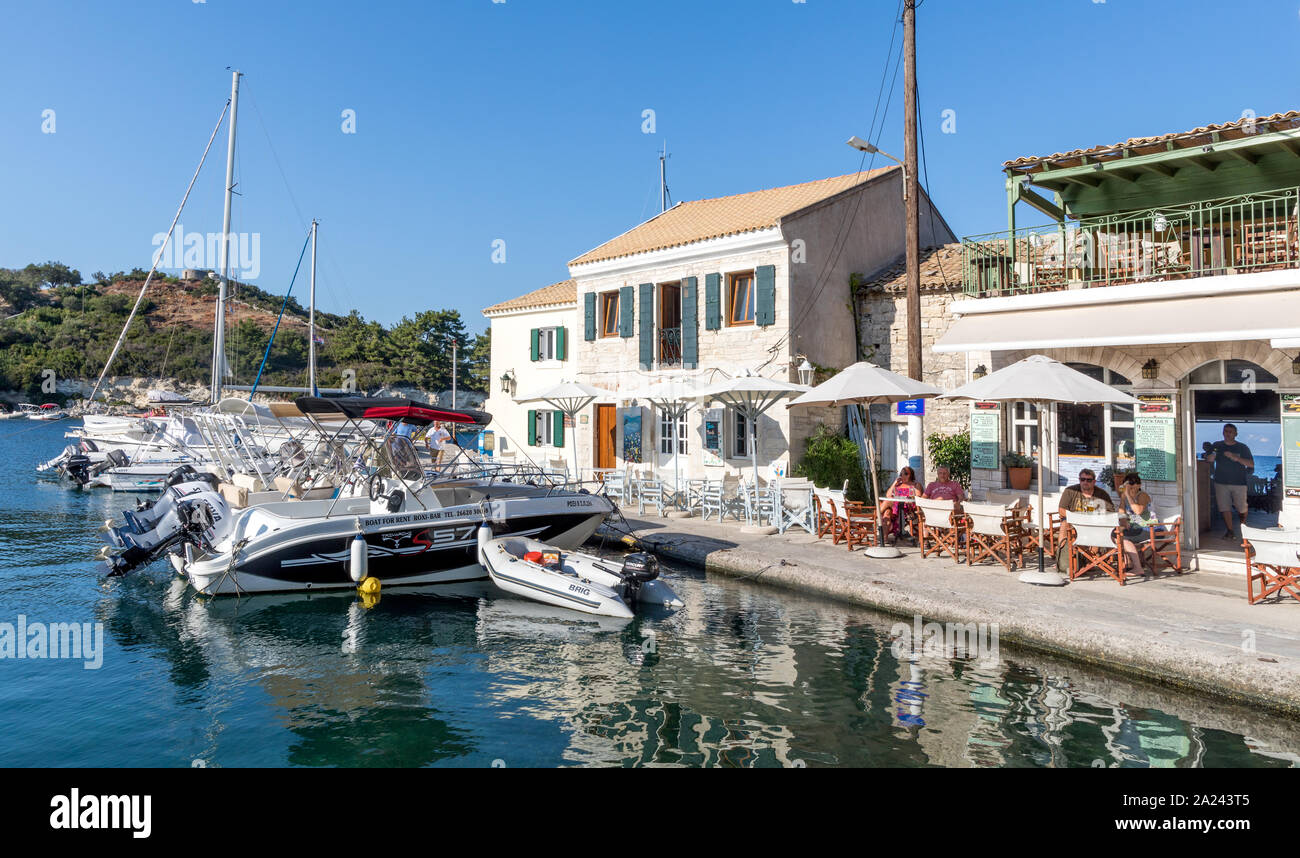 Loggos Hafen Paxos Griechische Inseln Griechenland Stockfoto