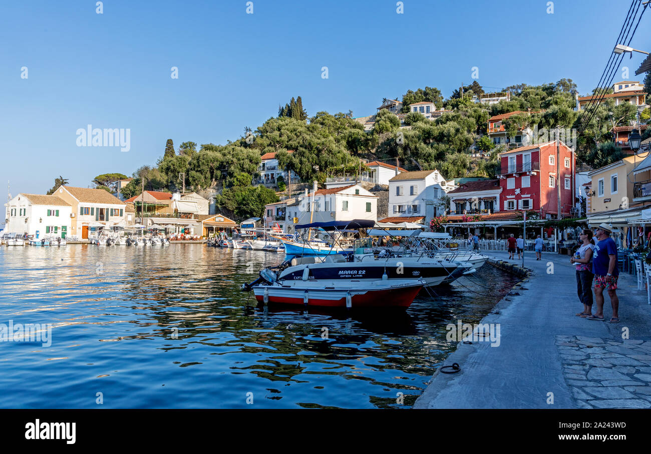 Loggos Hafen Paxos Griechische Inseln Griechenland Stockfoto