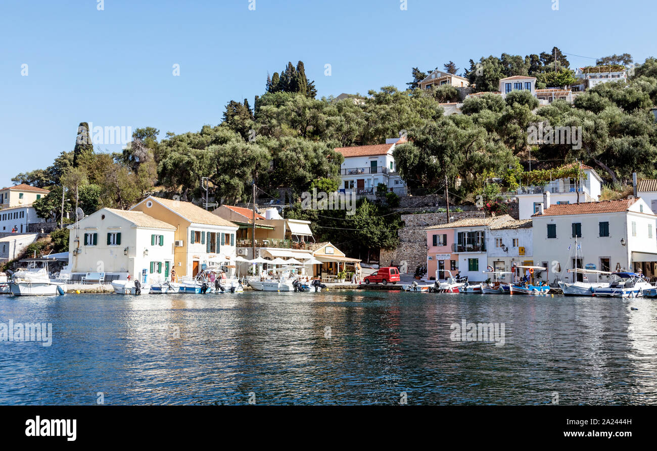 Loggos Hafen Paxos Griechische Inseln Griechenland Stockfoto