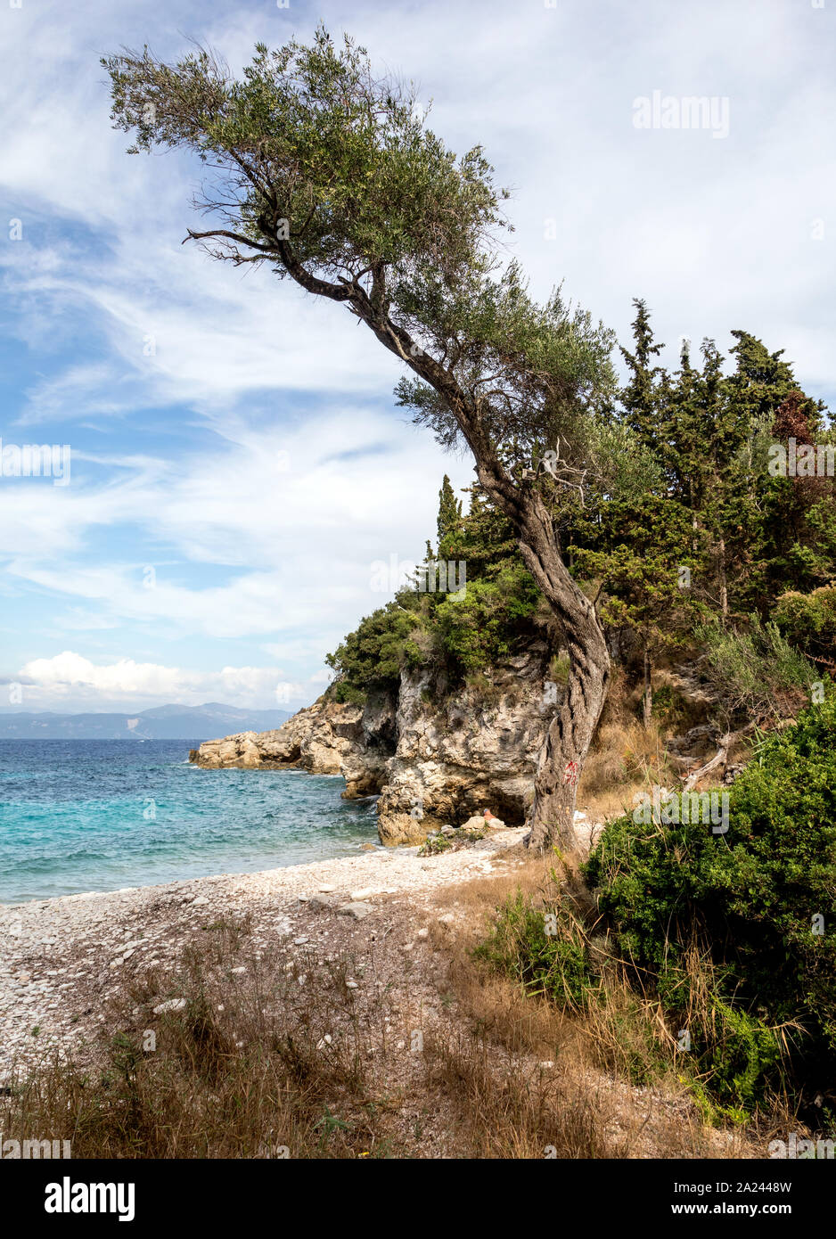 Kipos Strand Paxos Griechische Inseln Griechenland Stockfoto