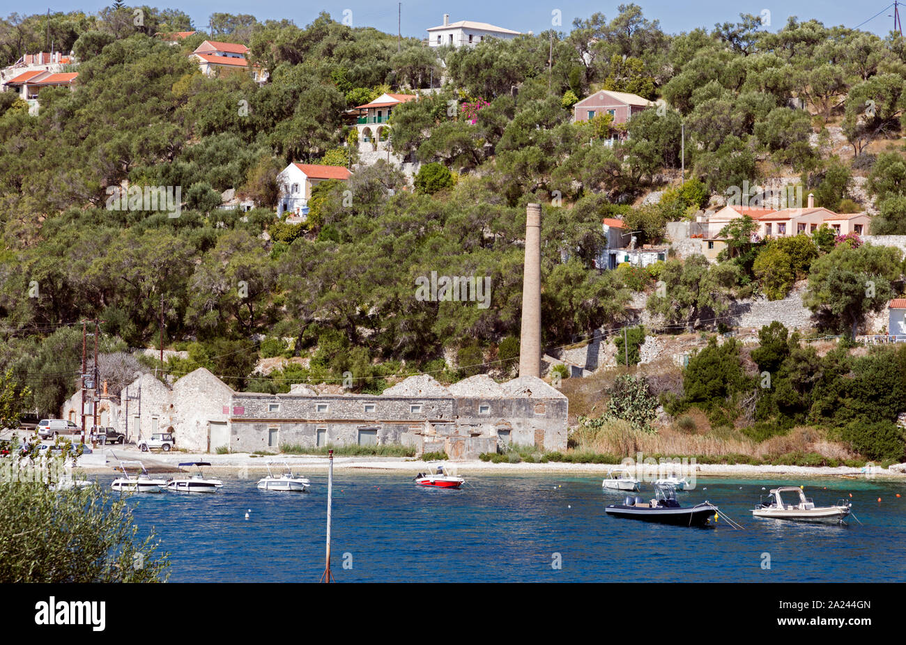 Die alte Seifenfabrik Loggos Hafen Paxos Griechische Inseln Griechenland Stockfoto