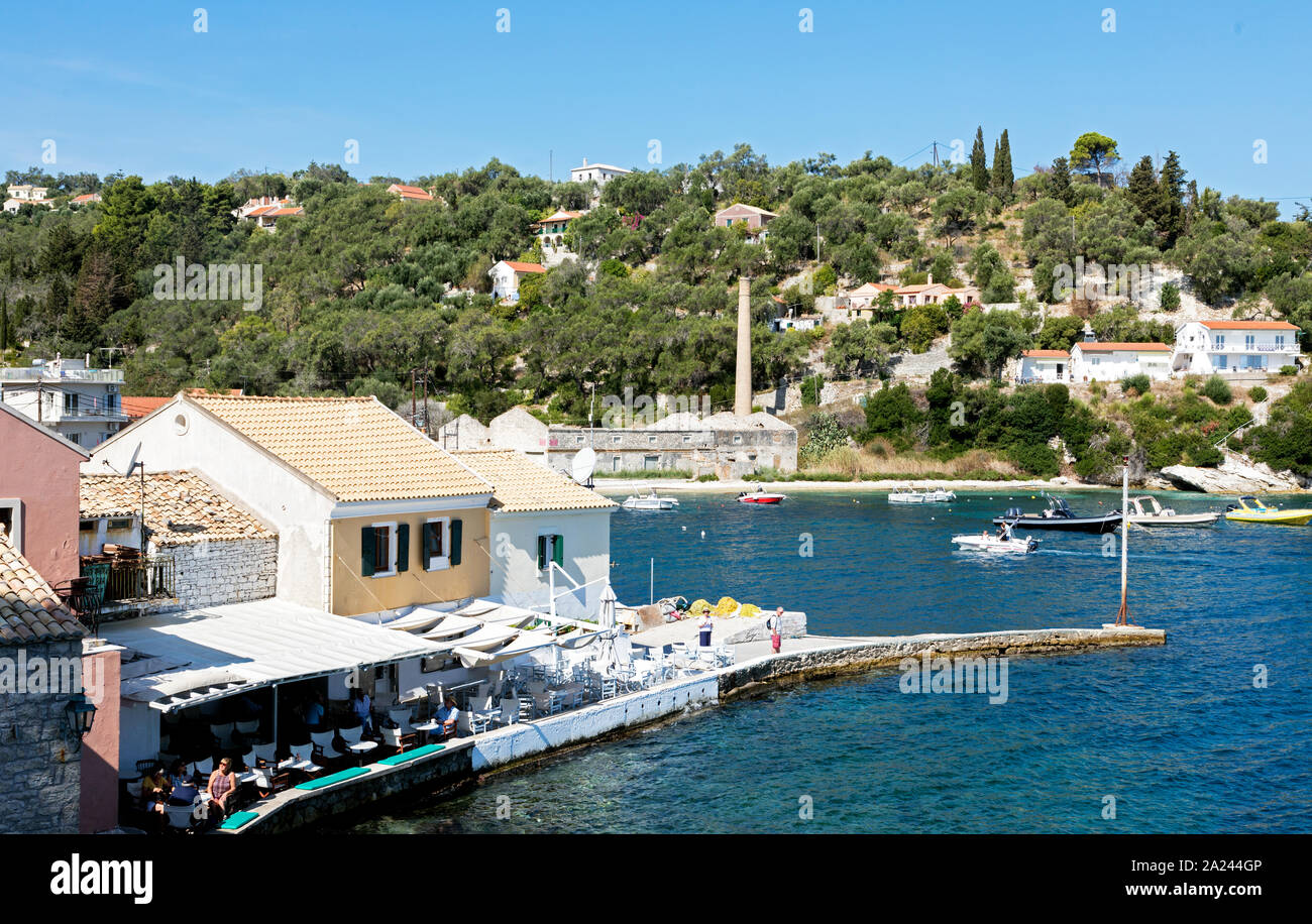 Loggos Hafen Paxos Griechische Inseln Griechenland Stockfoto