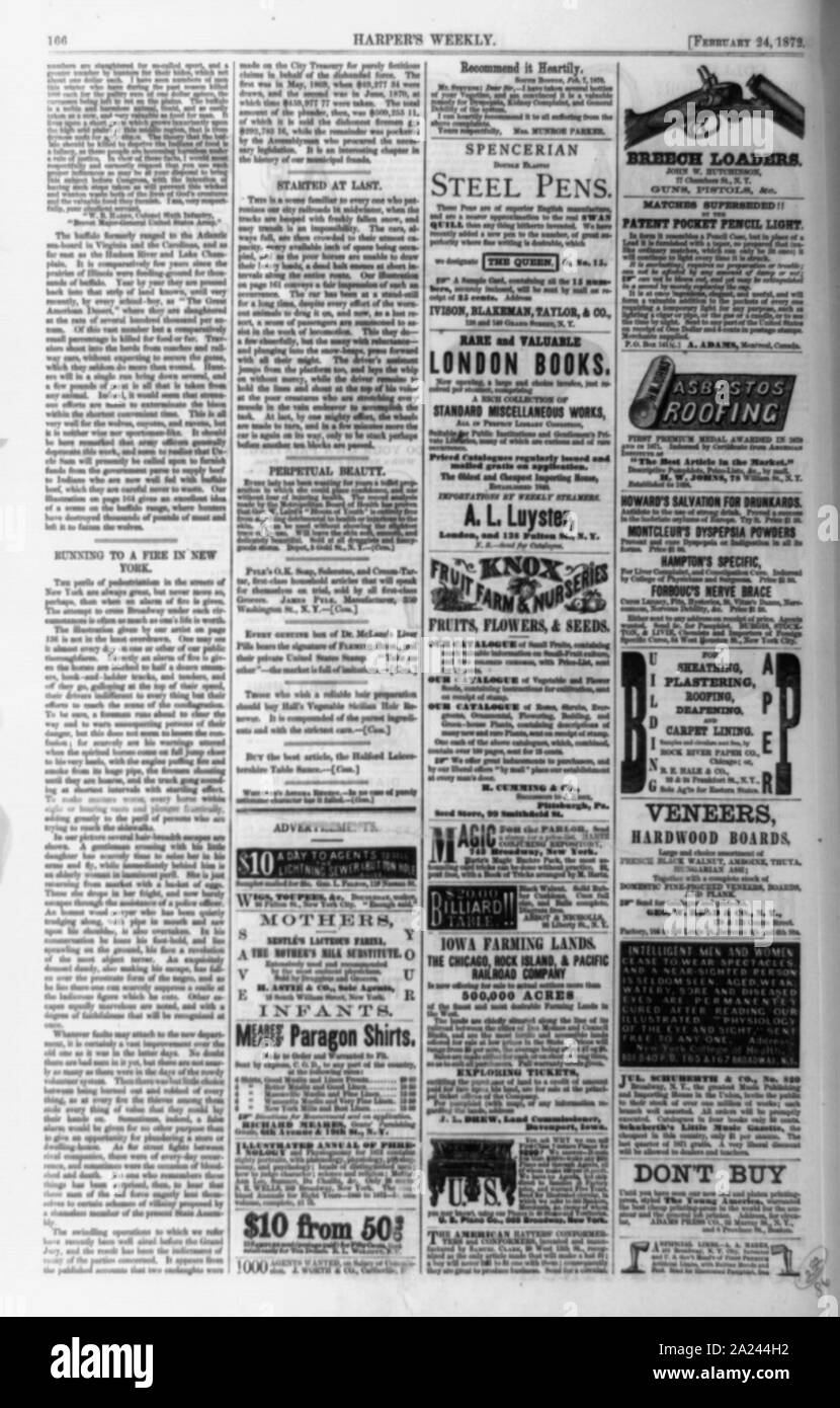 Seite von Illustrationen für Werbung und Text Stockfoto