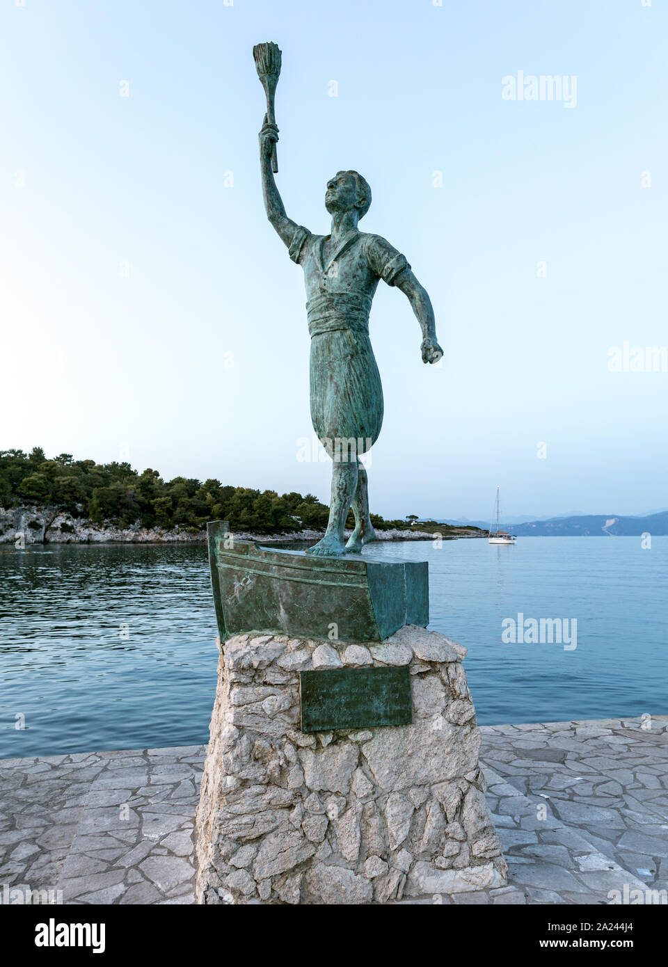 Statue von Georgios Anemogiannis Gaios Paxos Griechische Inseln Griechenland Stockfoto