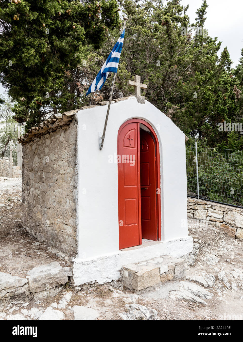 Kleine Kirche auf Paxos Griechische Inseln Griechenland Stockfoto