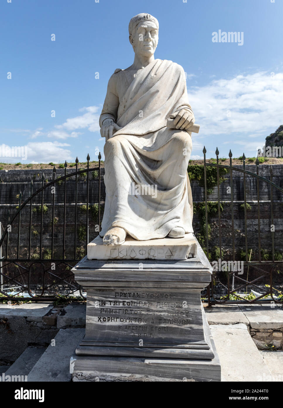 Statue von Porta Maggiori in Borchetto Gärten der Stadt Korfu Griechische Inseln Griechenland Stockfoto