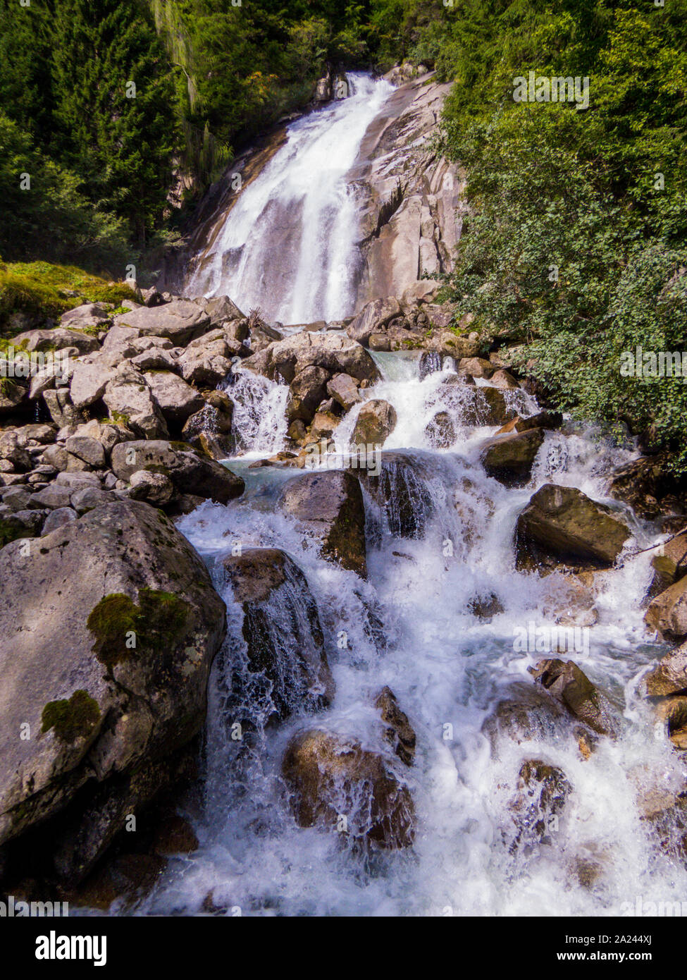 Amola Wasserfälle (Italienisch: Cascate d'Amola), Val Nambrone, Südtirol, Dolomiten, Nord Italien Stockfoto
