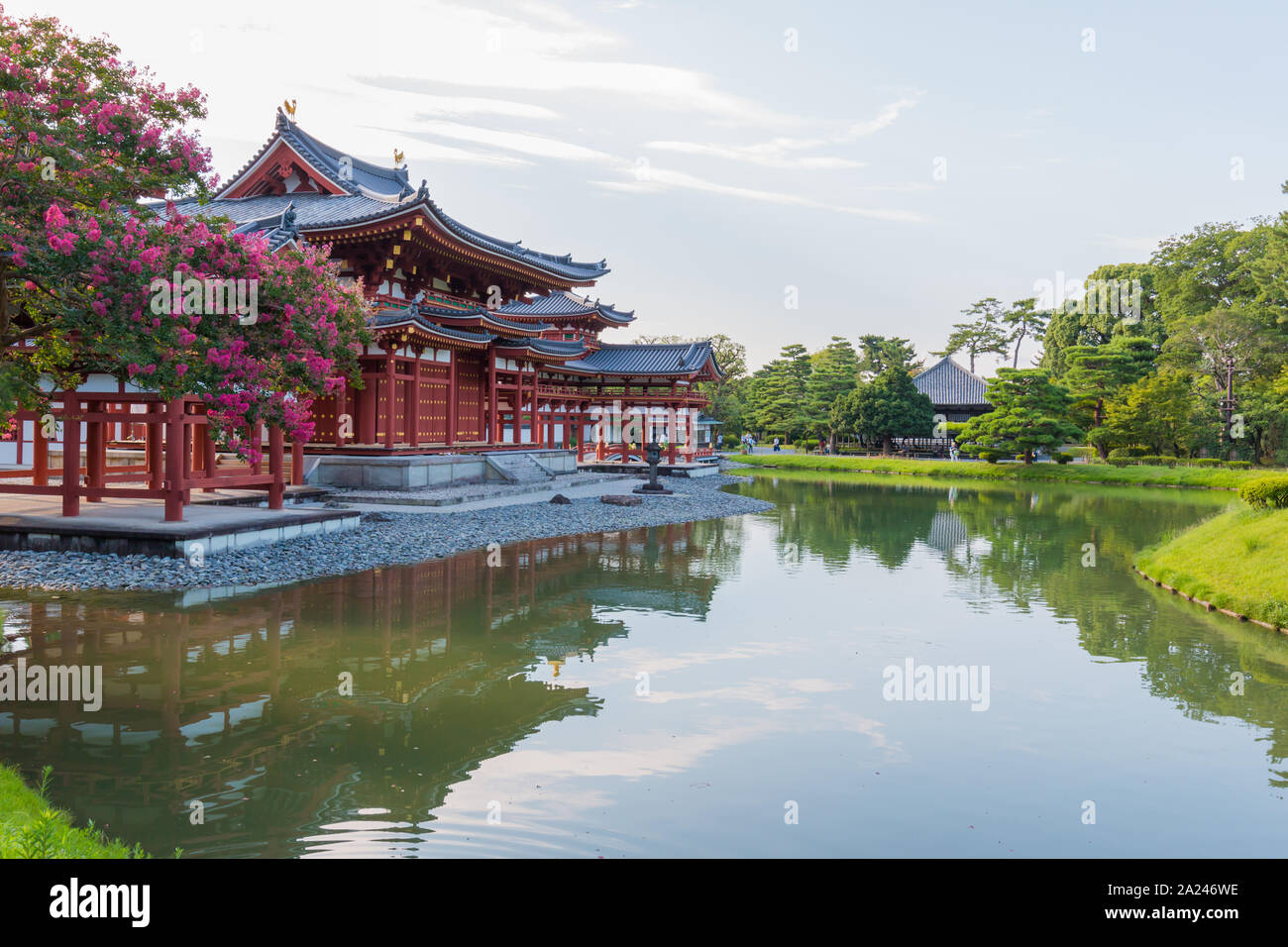 Byodo-in (Phoenix Halle) ist ein buddhistischer Tempel in der Stadt Uji in der Präfektur Kyoto, Japan, im späten Heian-zeit gebaut. Es wird gemeinsam ein Tempel des Stockfoto