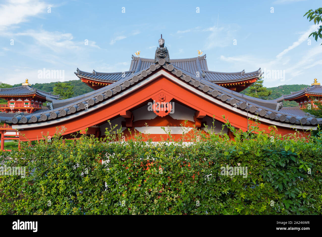 Byodo-in (Phoenix Halle) ist ein buddhistischer Tempel in der Stadt Uji in der Präfektur Kyoto, Japan, im späten Heian-zeit gebaut. Es wird gemeinsam ein Tempel des Stockfoto